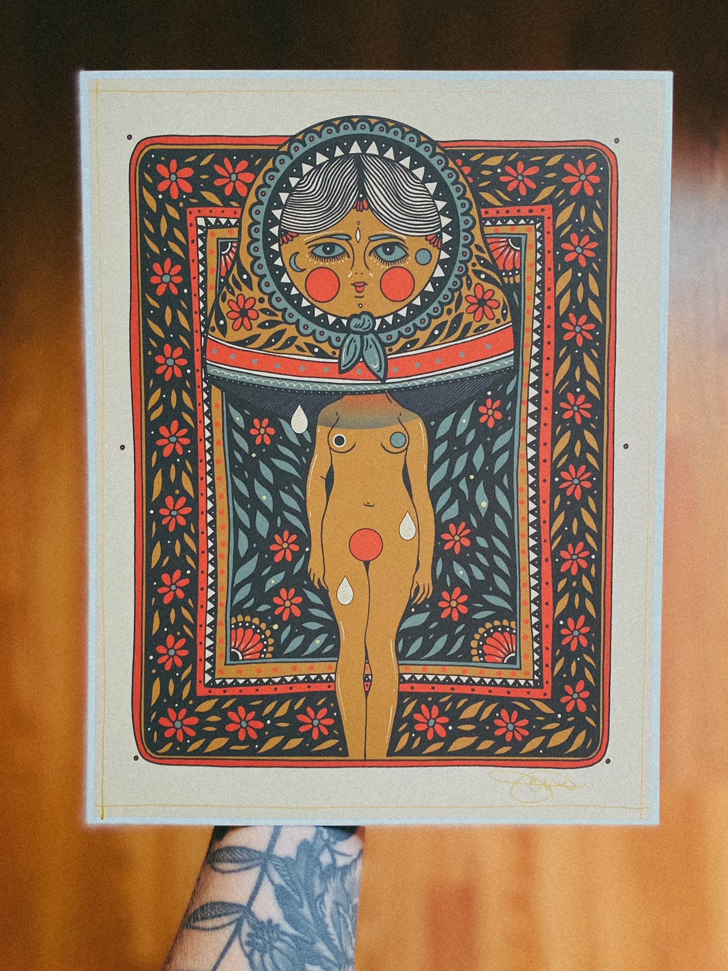 "Heavy Wears The Head" Embellished Print