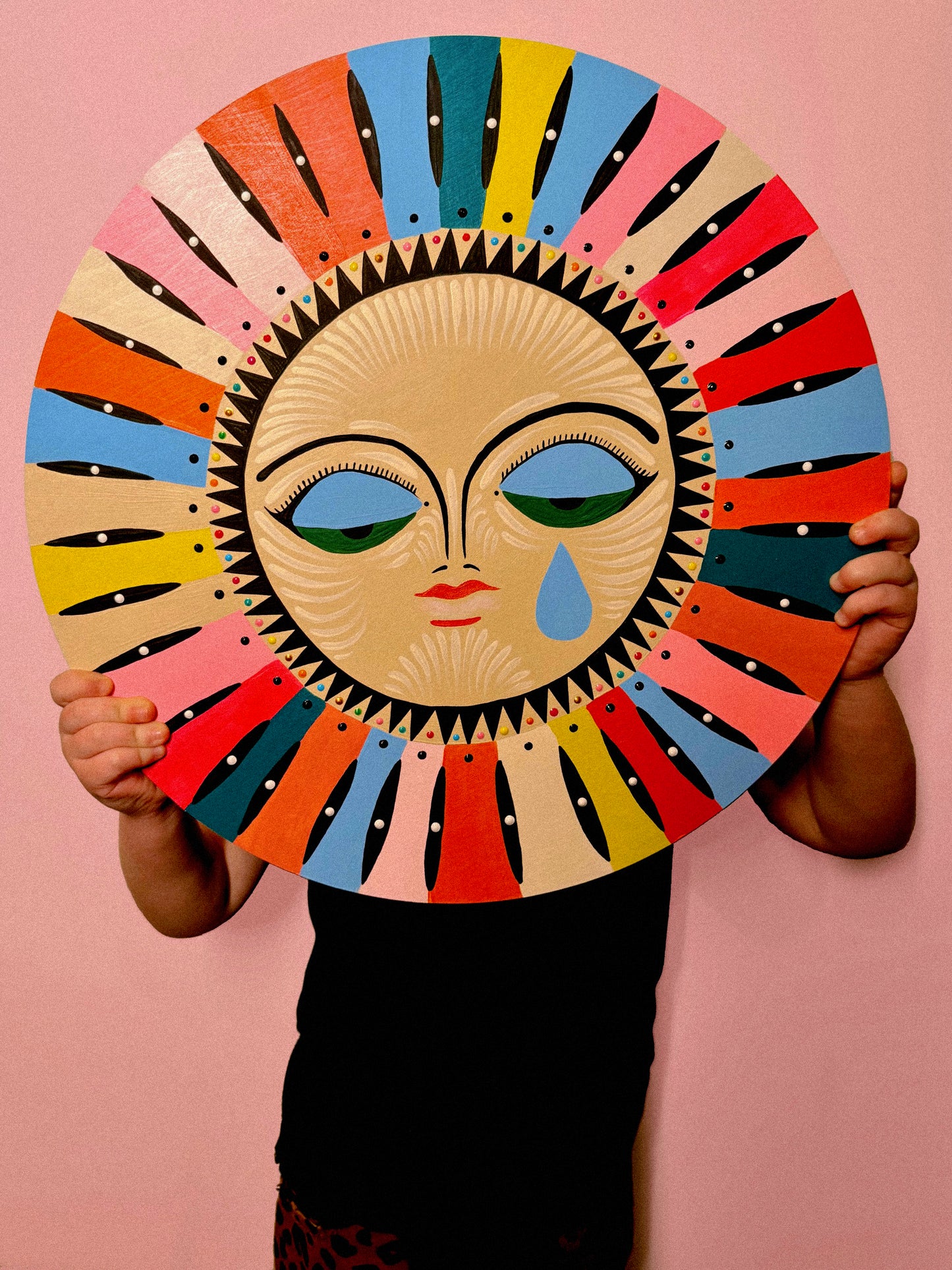 "Hatred Is A Weakness Love Is A Strength"✷ Original on Wood Round Panel