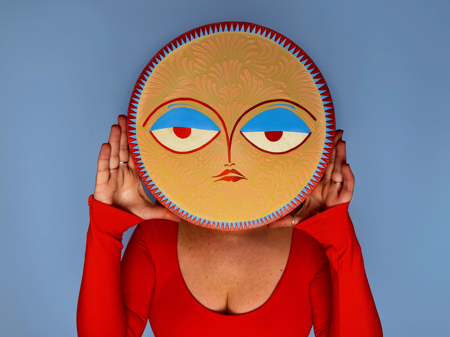 "All Fine"✷ Original on Wood Round Panel