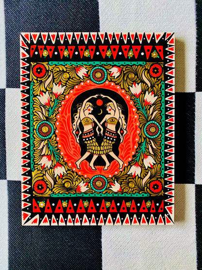 "Sun Sets the Same" Original on Maple Panel