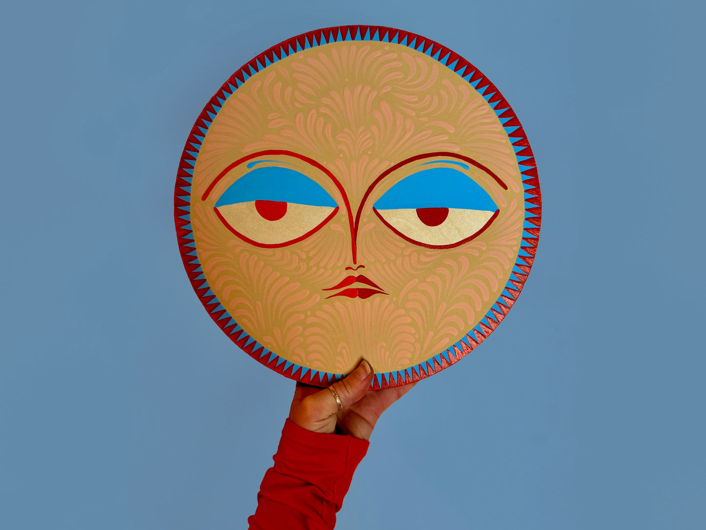 "All Fine"✷ Original on Wood Round Panel