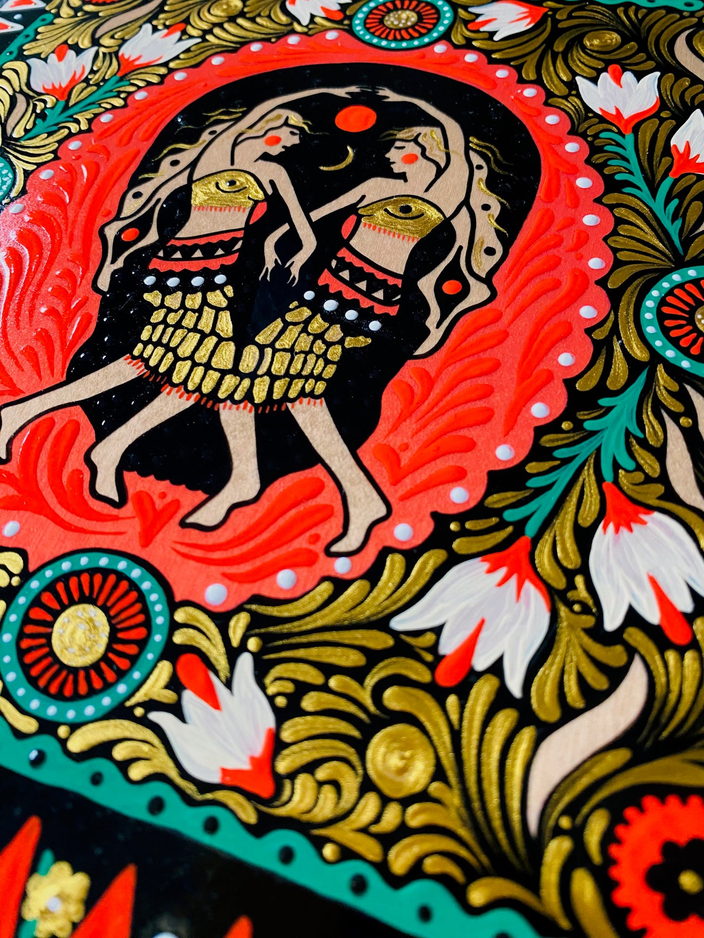 "Sun Sets the Same" Original on Maple Panel