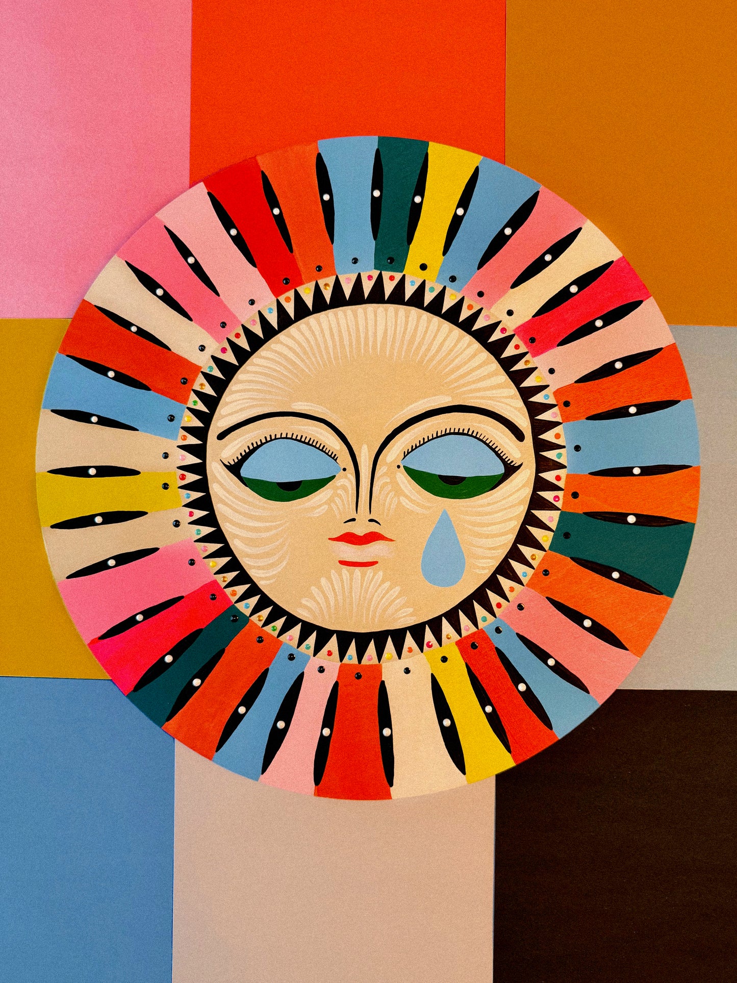 "Hatred Is A Weakness Love Is A Strength"✷ Original on Wood Round Panel