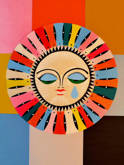 "Hatred Is A Weakness Love Is A Strength"✷ Original on Wood Round Panel