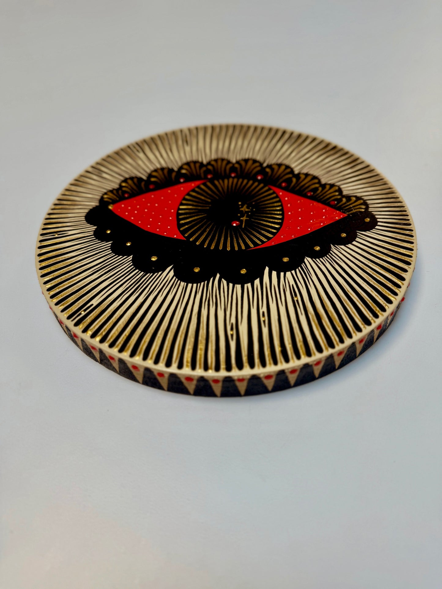 "Evil Eye"✷ Original on Wood Round Panel