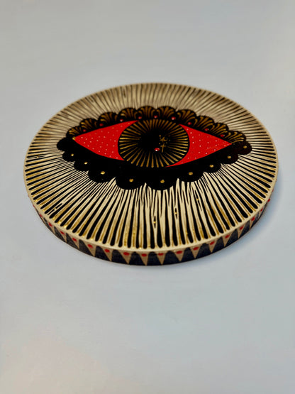 "Evil Eye"✷ Original on Wood Round Panel