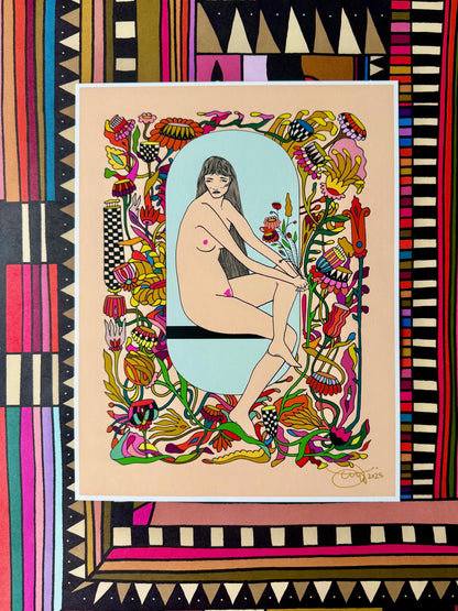 "Garden Nude" Signed Print