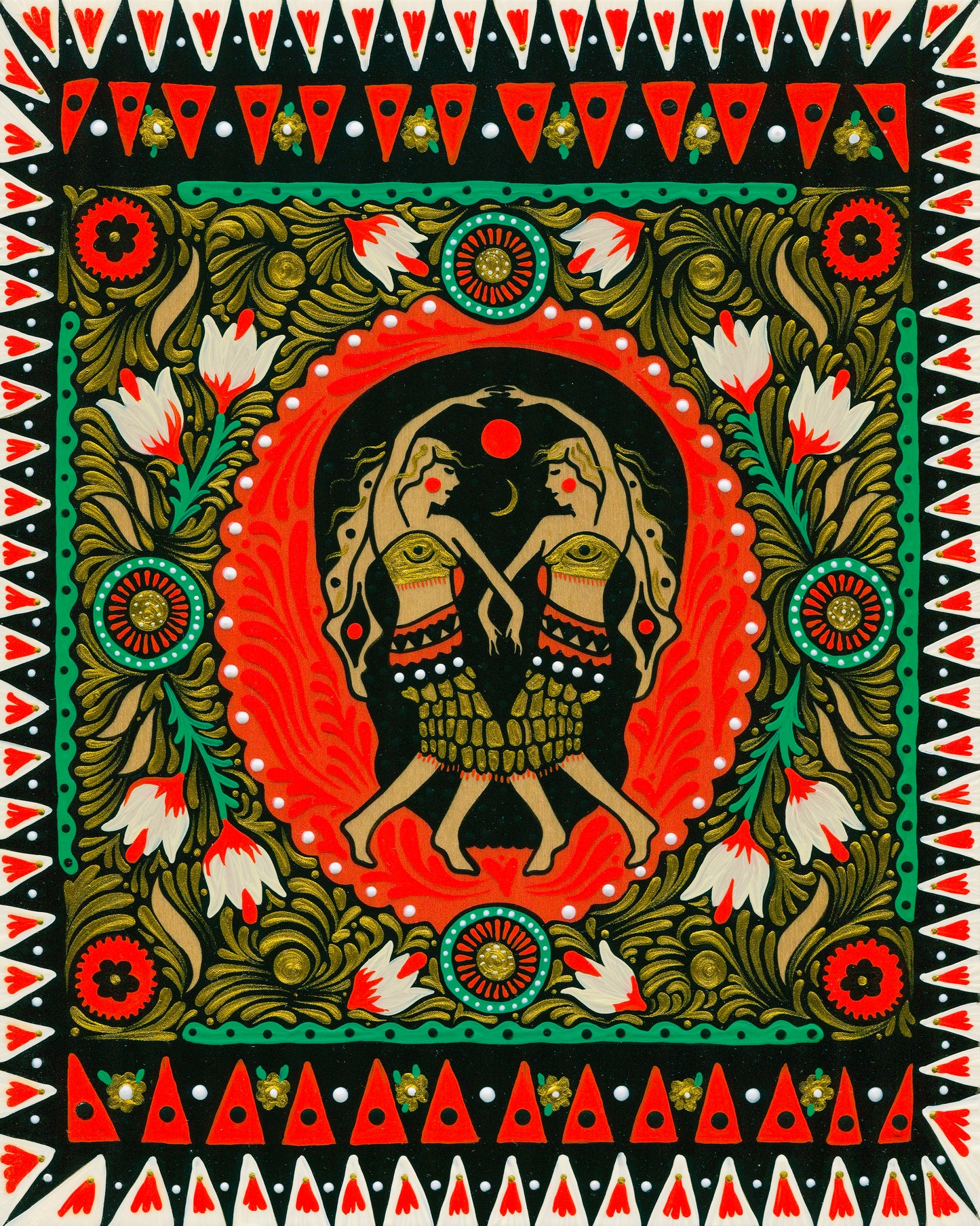 "Sun Sets the Same" Original on Maple Panel