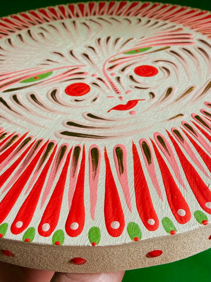 "Olive & Blush"✷ Original on Wood Round Panel