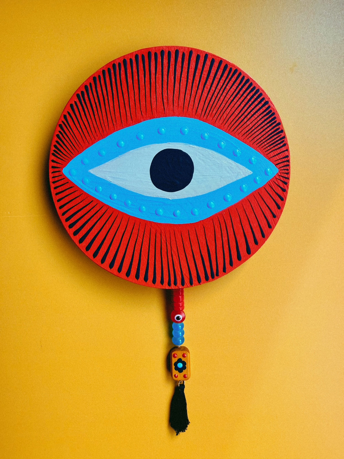 "As Is" Original on Wood Round Panel