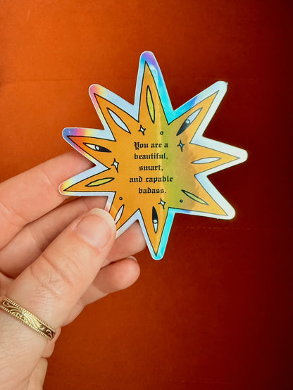"Badass" Holographic Sticker
