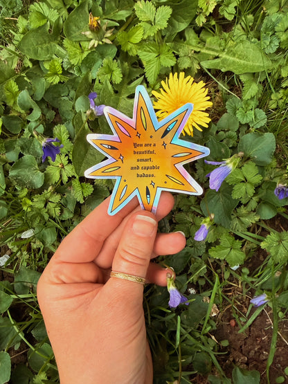"Badass" Holographic Sticker