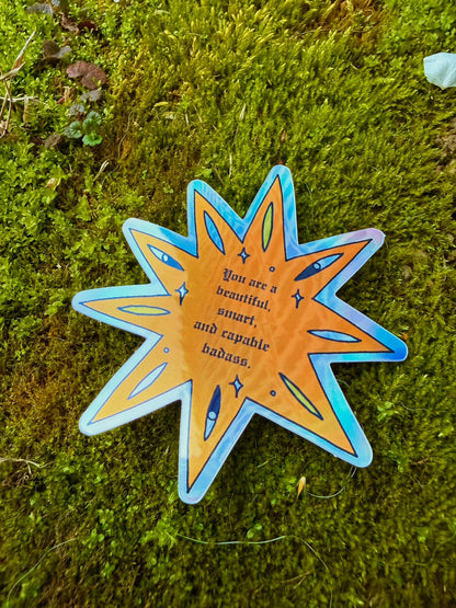 "Badass" Holographic Sticker