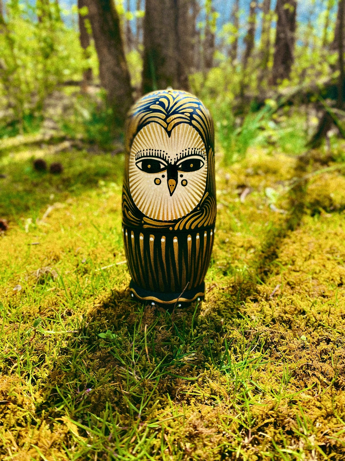 "Knotty Pine Owl" Original Nesting Set