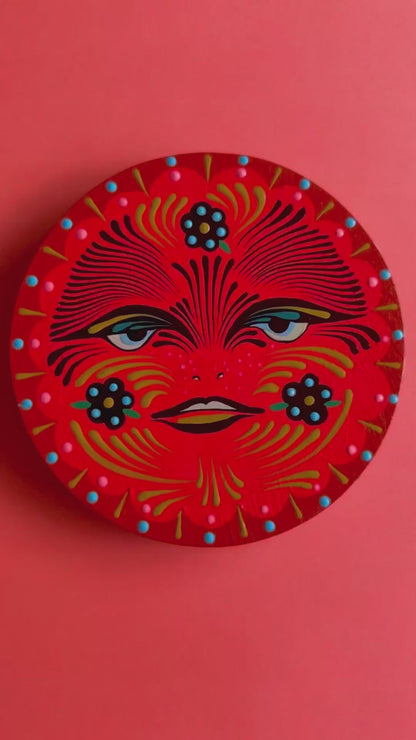 "Quiet Petal" Original on Wood Round Panel