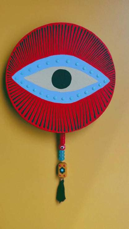 "As Is" Original on Wood Round Panel