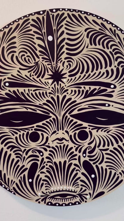 "TAROT"✷ Original on Wood Round Panel