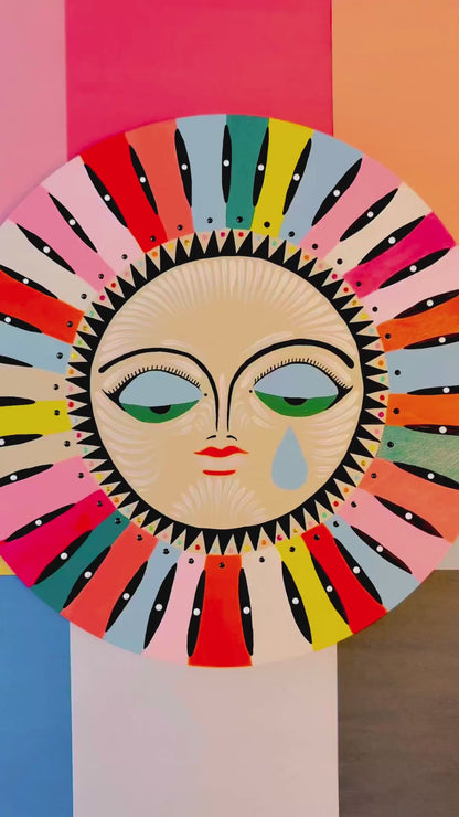 "Hatred Is A Weakness Love Is A Strength"✷ Original on Wood Round Panel