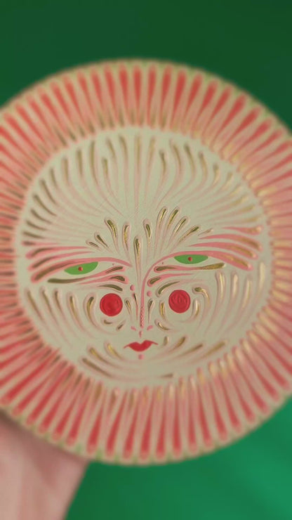"Olive & Blush"✷ Original on Wood Round Panel
