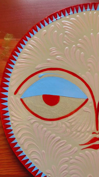 "All Fine"✷ Original on Wood Round Panel