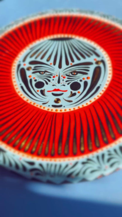 "Moonly"✷ Original on Wood Round Panel